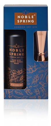 Noble Spring London Dry Gin Gift Set 70cl & Jigger (45% ABV) | Award-Winning Gin made with Natural Yorkshire Mineral Water | Beautifully Presented Premium Gift Set for Gin Lovers