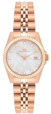 Rhodenwald & Söhne Damen Uhr analog Quarzwerk mit Edelstahl Armband roségold 10010480