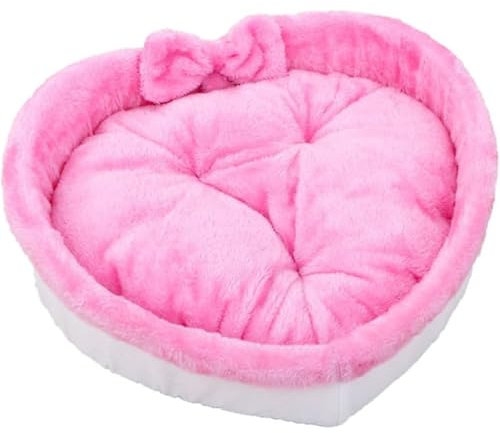 CHNAONE Confortevole cuccia a forma di cuore - Nicchia calda in cotone PP spesso - Residenza interna per cani di piccola e media taglia L (da 4,0 a 7,5 kg) - Rosa(M)