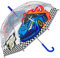 Regenschirm Kinder Transparent - Regenbogen Lustige Kinderschirm Reflektierend für Kleine Jungen 3 4 5 Jahre - Kinderregenschirm Durchsichtig Farbig Sicher - Durchmesser 64 cm - Perletti (Rennwagen)