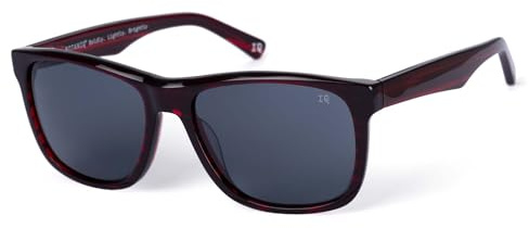 Botaniq Quadratische Acetat Sonnenbrille in Rot für Herren | optional mit Sehstärke (Modell BIS-7015-160)