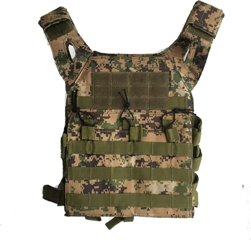 Army Green Tactical Combat Vest Outdoor Hunting Wargame Paintball Protective Plate Carrier Waistcoat Airsoft Vest, Digital Woodland
