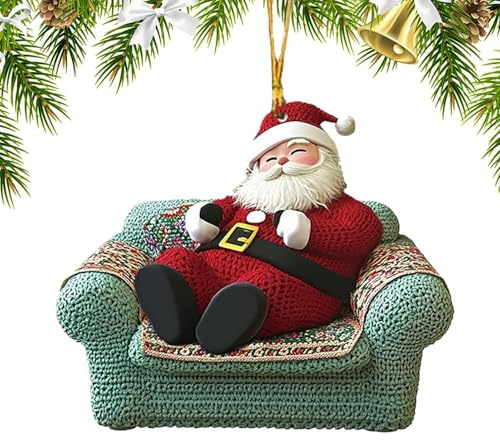 Weihnachtsmann-Ornamente Für Den Weihnachtsbaum, Hängender Weihnachtsanhänger,2D-Acryl-Festtagsornamente,Weihnachtsbaumschmuck, Weihnachtsdeko Aus Acryl