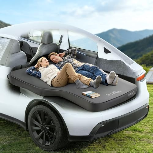 Lost Horizon Self-Inflating Foam Camping Mattress for Model Y | Flatfit for Tesla Model Y (2020–2024), Adjustable Firmness, 5 Thick, R11.7 Insulation, Sleeping Pad with Pump
