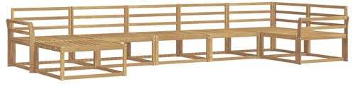 vidaXL Outdoor-Sofagarnitur 7 pcs Weiß Massivholz Akazie, Moderner Garten-Sofa, Flexible Sitzgelegenheit, wetterfestes Set für Entspannung im Hinterhof
