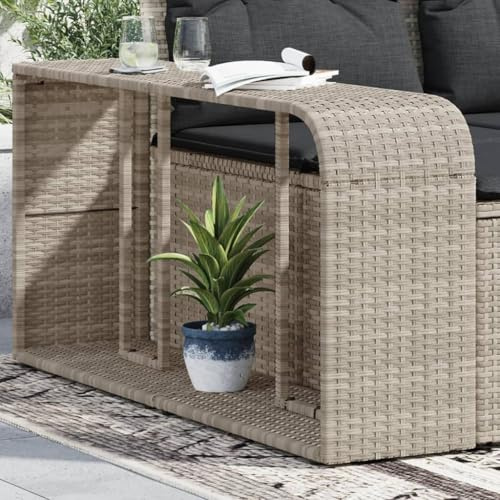 Kaloriko Outdoor-Regale 2 Stk hellgrau aus Poly Rattan mit pulverbeschichtetem Stahlrahmen, modularer Gartenschrank mit Stauraum, wetterbeständig, flexibel für Pool, Garten, Terrasse Nutzung
