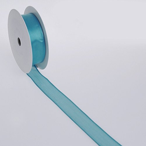 Seidiges Dekoband mit Drahtkante - Petrol - 25 mm - 20 m - 43222 25 73 (0,81€/m)