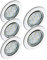 Trango 5er Set LED Einbaustrahler in Rund Chrom 6729-058GUSD Einbauleuchte, Badleuchte, Deckenstrahler, Einbauspots, Strahler inkl. 5x 3-Stufen 5 Watt dimmbar GU10 LED Leuchtmittel Deckenleuchte