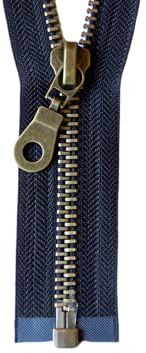 Telliswelt Reißverschluss Metall schwarz teilbar 65 cm 8mm | 2-Wege Reißverschluss, 65 cm, Metall, 8 mm breite Zähne. Beidseitig teilbar für Motorrad-, Arbeits- und Winterjacken.