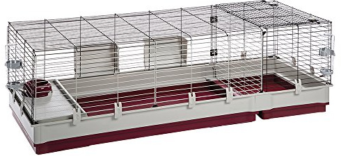 Ferplast Krolik XXL Rabbit Cage w/Wire Extension | Rabbit Cage Includes All Accessories & Measures 63.8L x 23.62W x 19.68H Inches | 1-Year Warranty