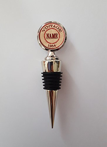 Personalised Any Name & Age Vintage Polished Metal Wine Bottle Stopper Ideal Birthday Keepsake Gift N563