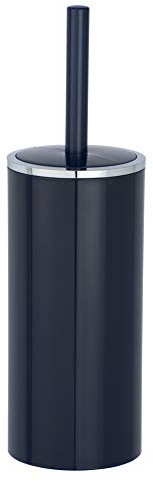 WENKO Inca Toilet Brush and Holder, ABS, Dark Blue, 10.5 x 10.5 x 34 cm