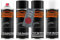 TRISTARcolor Autolack Spraydosen Set für Kunststoff Stoßstange für Fiat/Lancia 182A Rosso Ribes Metallic Haftgrund Grundlack Basislack Klarlack mit Weichmacher Sprühdose