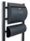 BITUXX® Standbriefkasten Briefkasten Postkasten Mailbox Letterbox Briefkastenanlage mit seperaten Zeitungsfach Dunkelgrau Anthrazit