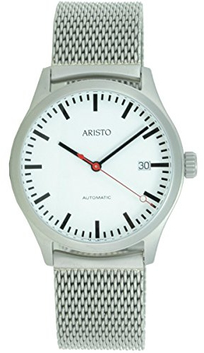 Aristo Herren Uhr Automatic Edelstahl Bahnhof 3H191M Milanaiseband