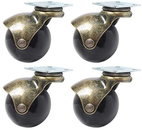 4Pcs Ball Caster Wheel 360 Grad Drehbare Antike Kugelförmige Bremse Heavy Duty für Schreibtischstuhl Tischmöbel Beine