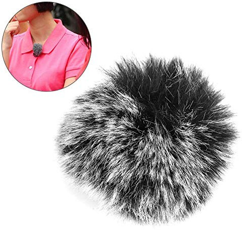 Lavalier Microphone Fur Cover, Black Lapel Microphones Furry Cover Windscreen Windshield Muff Fur for Wm6/WM8/M1