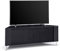 MDA Designs CORVUS Corner-Friendly Gloss Black Contemporary Cabinet with BeamThru Glass Doors Modern Space-Saving Stand for Flat Screen TVs up to 50 Inch