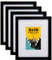 EGOFINE 10x8 Photo Frames Set of 4, Solid Wood Frames with Acrylic Glass,Matted for 6x4/7x5 inch,10x8 Picture Frames for Tabletop and Wall Mounting,20x25cm Poster frames for Printing,Black