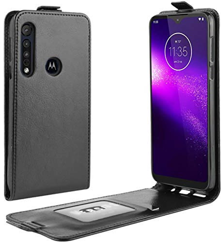 HualuBro Motorola Moto G8 Plus Hülle, Premium PU Leder Brieftasche Schutzhülle HandyHülle [Magnetic Closure] Handytasche Flip Case Cover für Motorola Moto G8 Plus Tasche (Schwarz)