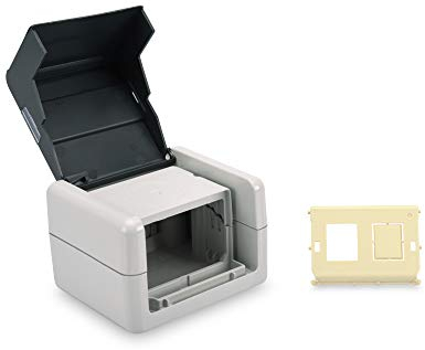 DIGITUS Toma de conexión de datos - toma de red exterior - para 2 módulos keystone - tapa abatible - IP44 - montaje en superficie