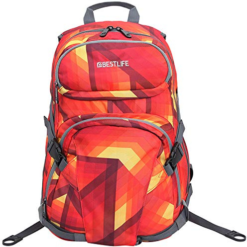 PEDEA Unisex Rucksack „BESTLIFE MERX“ Schultasche Freizeittasche mit Laptopfach bis 15,6 Zoll (39,6cm), rot/orange