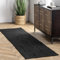 nuLOOM Rigo Jute-Teppich, handgewebt, einfarbig, Bauernhaus-Design, Naturfaser, für Schlafzimmer, Wohnzimmer, Esszimmer, Flur, Büro, Küche, Eingangsbereich, 5 x 20 cm, Schwarz
