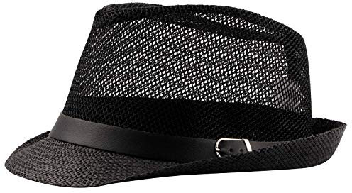 AIEOE Sombrero de Paja Verano Unisex Sombrero de Jazz al Aire Libre Gorra de Sol para Playa Bar Boda