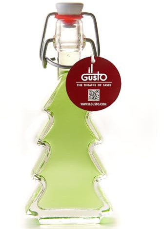 IL GUSTO Lime Basil Gin Gift – Christmas Tree Mini Bottle 40ml – 26% ABV | Premium Festive Gin Liqueur Gift | Lime & Basil Flavoured Miniature for Christmas & Special Occasions | Aromatic citrus-herb fusion • Perfect stocking filler, Secret Santa Gift • Free personalisation • Budget-friendly treat