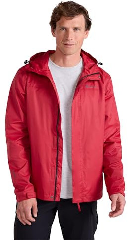 Mountain Warehouse Torrent Mens Waterproof Rain Jacket - Waterproof & Lightweight Raincoat with Taped Seams, Zipped Pockets - For Spring Summer Travelling & Outdoors Dark Red L