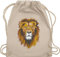 Shirtracer Turnbeutel Rucksack - Dschungel Deko Wildnis - Löwe - Unisize - Naturweiß - tasche afrika tiere kinderrucksack tier tiermotiv animal print löwen juterucksäcke tiermotive raubkatze