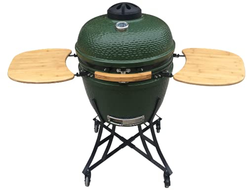JOMO® KAMADO - Keramik-Holzkohlegrill, 61 cm Olivgrün, geeignet für 8-10 Personen
