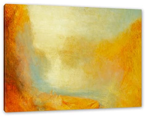 Pixxprint William Turner - Falls of the Clyde, Größe: 100x70cm, Leinwandbild, fertig gespannt, Wandbild, Dekoration, Kunstdruck, kein Poster