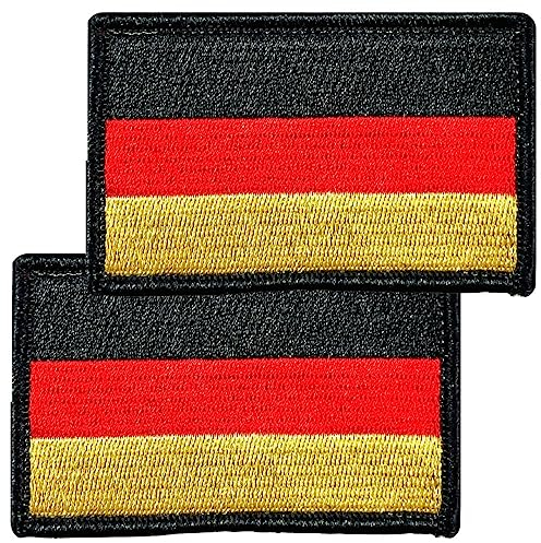 BUNDESWEHR LIEBE® 2 Stücke Deutschland Flaggen Patch Gestickt Abzeichen mit Klett I Deutsch Applikationen für Kleidung Taschen Rucksack Uniform Weste Hundegeschirr Militär Taktisch I Premium