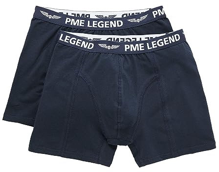 PME Legend Herren Boxershort Basic Cotton ELASTAN 2er Pack Schwarz Blau S-XXXL, Größe:S, Farbe:Dark Saphire 5287