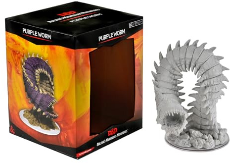WizKids D&D Nolzur's Marvelous Miniatures: Purple Worm - Unpainted Figure, RPG, Dungeons & Dragons