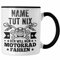 Trendation - Personalisierte Tasse für Motorradfahrer Name Tut Nix Der Will Nur Motorrad Fahren Männer Geschenk (Schwarz)