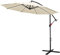 Vigevee Parasol déporté avec support et manivelle Ø 350 cm - Protection UV - Imperméable - Pliable - Beige