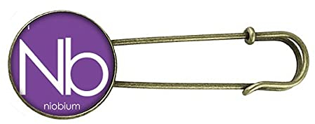 Chestry Elements Periodentisch Übergang Metalle Niobium Retro Metall Brosche Pin Clip Schmuck, M