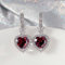 Ohrringe Ohrstecker Damen Herren schmuck Granat Herz Zirkonia Hochzeit Ohrringe für Frauen Ewigkeit Liebe Ohrringe Engagement Zubehör Modeschmuck Hochzeit Geburtstag Geschenke für Frauen