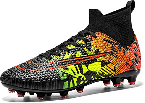 VTASQ Zapatos de fútbol para niños Botas de Fútbol Aire Libre Zapatos de Fútbol Profesionales Atletismo Zapatos de Entrenamiento Zapatos de Deporte 2023B/orange-42EU