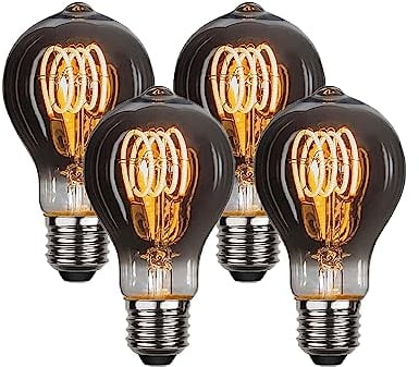 ESIP Edison Vintage Glühbirne,A60 E27 4W LED Glühbirne Vintage Antike Glühbirne, Warmweiß (2700K), Ideal für Nostalgie und Retro Beleuchtung im Haus Café Bar usw - 4 Stück