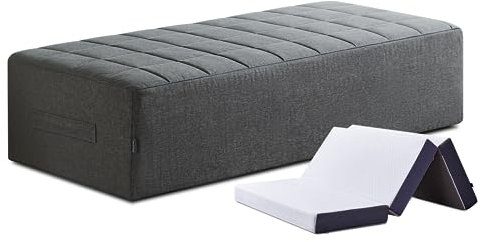 Inofia Folding Mattress Cover, Sofa Bed Cover, Foldable Mattress Storage Bag, Durable Carry Case Fits for 10cm Single Tri Folding Mattress,Washable （Mattress Not Included）