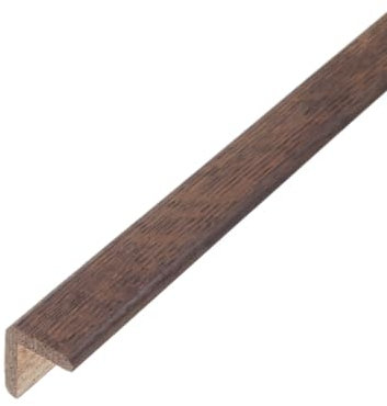 21mm X 21mm Solid Oak Corner Step Stair Nosing Cushion Moulding Edge Profile Strip 0.9m For Flooring (Dark Brown Oak)