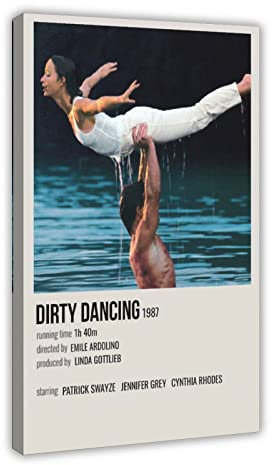 THEGIS Filmposter Dirty Dancing auf Leinwand, Schlafzimmer, Dekoration, Sport, Landschaft, Büro, Raumdekoration, Geschenk, Rahmen-Stil, 30 x 45 cm