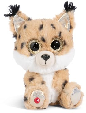 NICI GLUBSCHIS Doudou en peluche Lynx Lenzo 15cm crème - Peluche douce, mignonne peluche à câliner, pour jouer, pour enfants et adultes, une excellente idée de cadeau - 49295