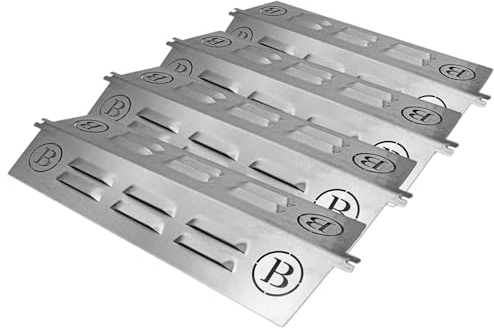 BABOSSA® Flammschutz aus massivem Edelstahl - Ersatzteil für Broil King Baron & Crown | rostfrei & titanstabilisiert durch V4A Edelstahl | Made in Germany | 4er Pack