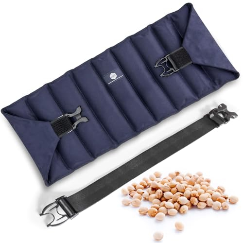 uncn Grand coussin chauffant en noyaux de cerise avec sangle réglable, résistant au micro-ondes, 19 x 78 cm, coussin chauffant au micro-ondes en tissu de coton pour le dos, la nuque, les épaules