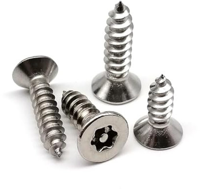 Jeu de vis à bois autotaraudeuses en acier inoxydable A2, 460 pièces, M2.6 M3 M4 M5, tête plate fraisée, tête Torx, antivol, vis à bois autotaraudeuses