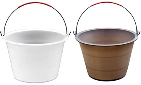 Veemoon Pot De Fleur Seau Seau De Construction en Caoutchouc 2 Pièces x Ronds avec Poignée Conteneur De Peinture De Ciment Peinture Pots De Fleurs Décoratifs
